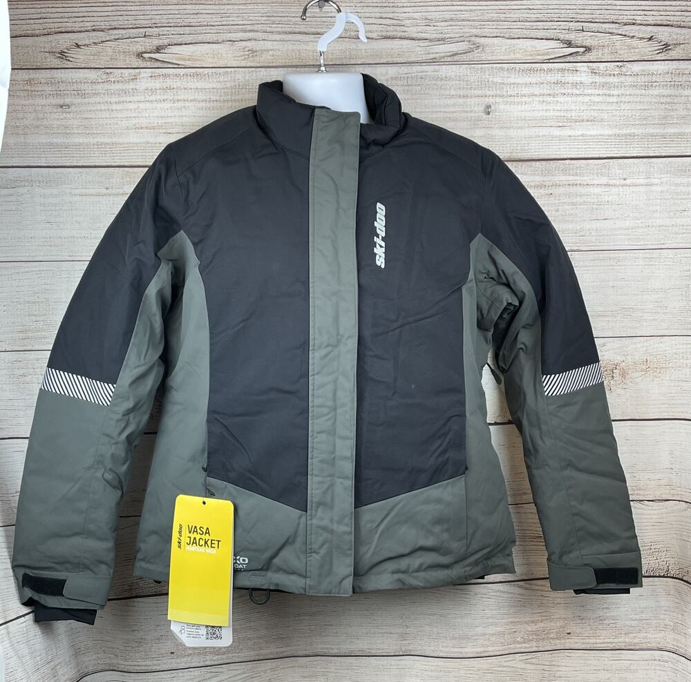 Ski-Doo Womens Sz M Vasa Snowmobile Jacket Coat Gray Black
